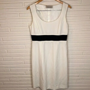 Harve Benard White with Black Belt Split Hem Formal Dress, Women’s Size 8